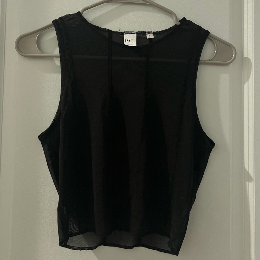 Pacsun Black Mesh Crop Tank Top, Size XS